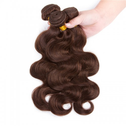 #4 Chocolate Brown Body Wave Brazilian Human Hair Bundles | Human Hair Wig | Lace Front